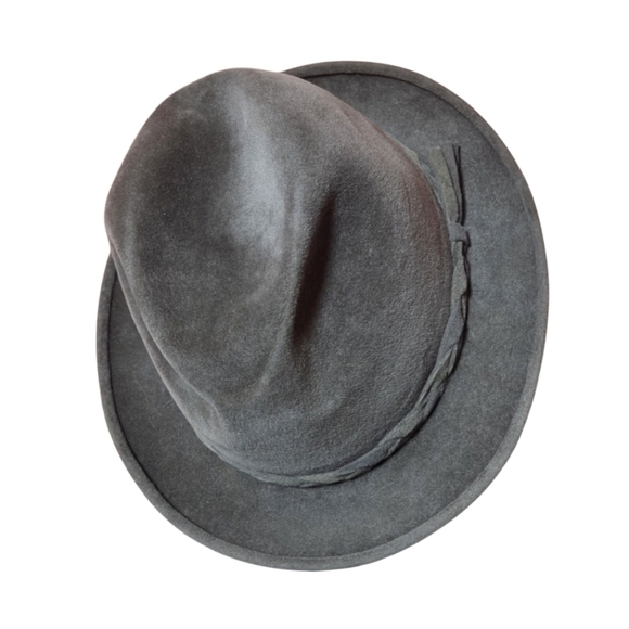 Vintage Cavanagh Gray Felt Fedora Hat Braided Detail See Pics For Size - Picture 2 of 13